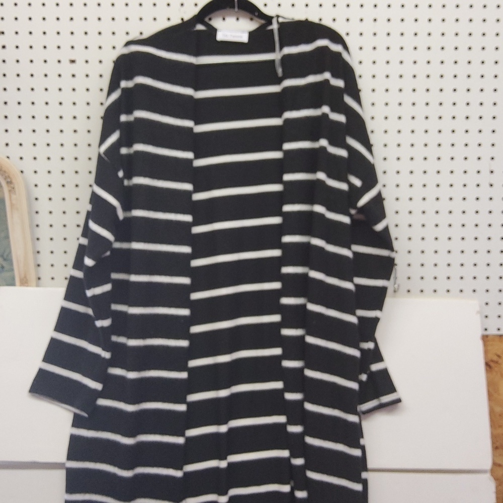 Ces Femme open front duster lenth sweater NWOT